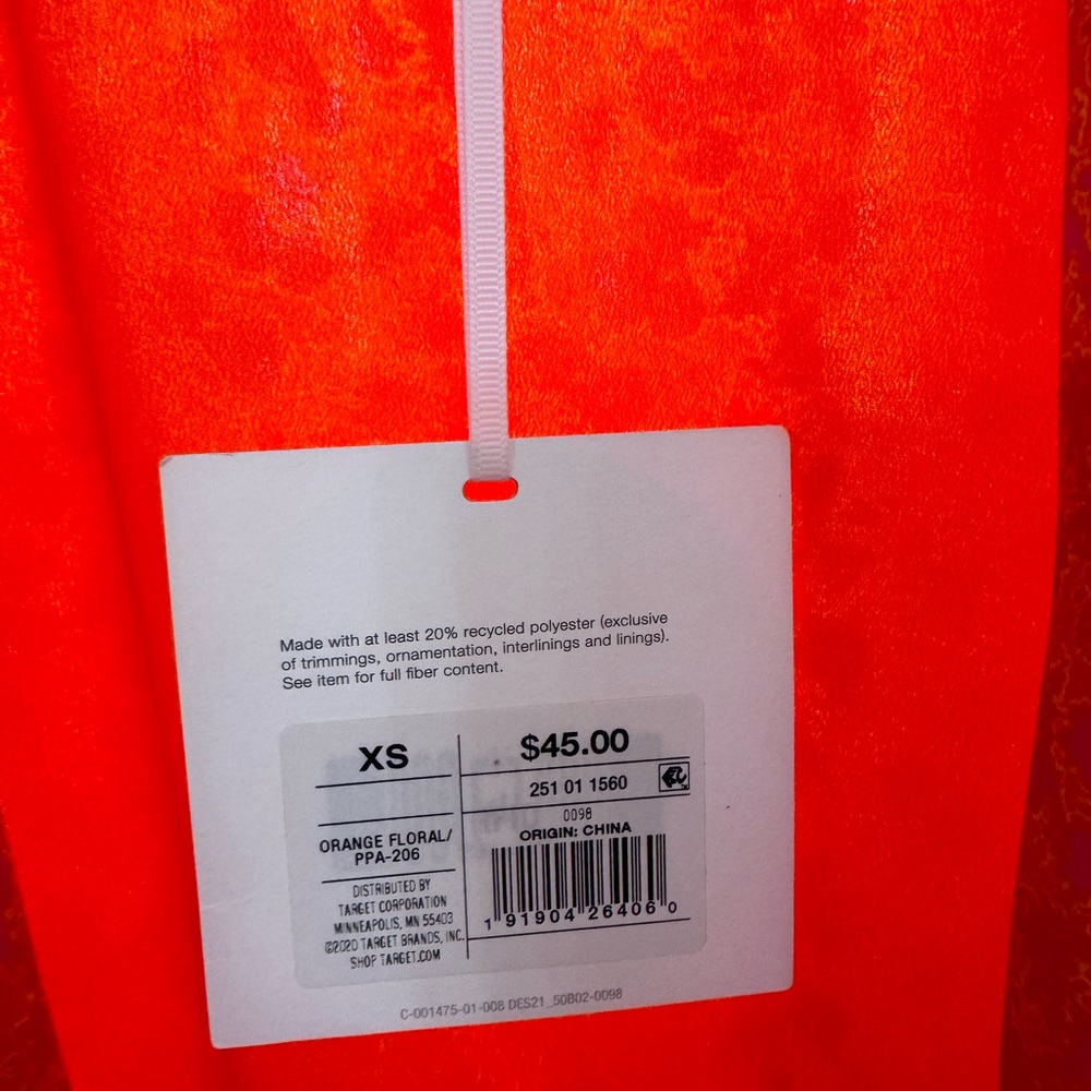 NWT Alexis for Target Orange Pink Floral Print Wrap Flutter Dress size XS new - Picture 3 of 5